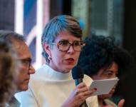 Fotografía cedida por ApexBrasil sin fecha específica de toma de la directora de negocios de la Agencia de Promoción de Exportaciones e Inversiones de Brasil (ApexBrasil), Ana Paula Repezza, hablando en Osaka (Japón). EFE/ Andri Magdych / ApexBrasil