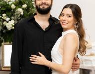 Farid Dieck y Jessica Fernández durante la pedida de mano.