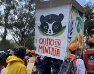 El colectivo Quito sin Minería hizo una movilización en Quito.