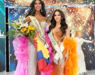 Kenia Bonilla junto a la anterior reina, Keyla Fernández.