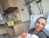 La Flaca Guerrero durante una de sus quimioterapias.