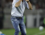 Renato Gaúcho, entrenador de Fluminense, reacciona en un partido de los cuartos de final entre Fluminense y Lanús este martes, en el estadio de Maracaná, en Río de Janeiro.