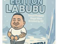 Imagen tomada de la cuenta oficial @WhiteHouse en la red social X donde se observa una ilustración de un Labubu inspirado en un migrante deportado.