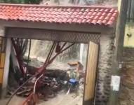 Imagen de una vivienda inundada en Los Cerezos de Cuenca.