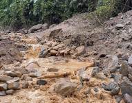 Un tramo de la vía Baeza-Papallacta que permancido cerrada por las lluvias
