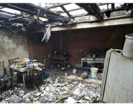Así quedó la casa tras el incendio.