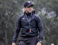 El entrenador Luis Zubeldía en un entrenamiento con Liga de Quito