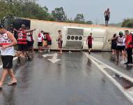 Accidente de bus con aficionados del Flamengo