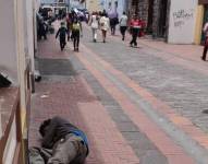 Imagen referencial de un mendigo en el Centro Histórico.