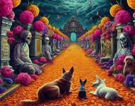 Imén referencial de las mascotas cruzando al mundo de los vivos.