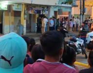 Exteriores de una peluquería en el que fueron asesinadas cuatro personas en Tosagua, Manabí.