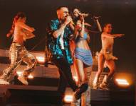Greeicy y Mike Bahía en una de sus presentaciones pasadas