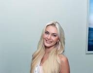 Victoria Kjaer a su llegada al Aeropuerto José Joaquín de Olmedo.