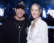 Daddy Yankee y Celine Dion en un torneo de golf en Florida.