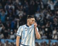 Adrián Martínez, delantero de Racing, celebra el pase a semifinales del torneo Clausura de Argentina