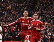 Alexis Mac Allister celebra su gol con el Liverpool contra el Real Madrid por la cuarta jornada de la Champions League