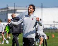 Leonardo Campana en un entrenamiento con el New England Revolution