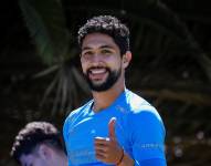 El delantero de Liga de Quito, Jeison Medina, en un entrenamiento