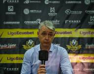 El entrenador de Liga de Quito, Tiago Nunes, en rueda de prensa