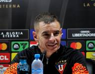 Adrián Gabbarini, asistente técnico de Liga de Quito, en rueda de prensa