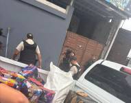 Imagen de pirotecnia almacenada en una vivienda de El Carmen, Manabí.