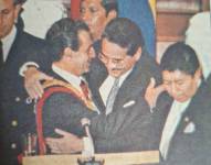 10 de Agosto de 1988. Rodrigo Borja es posesionado en el Congreso Nacional, en Quito.