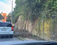 La zona en donde se producen deslizamientos de forma recurrente, en la av. González Suárez.