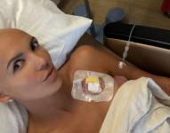 La Flaca Guerrero durante una de sus quimioterapias.