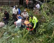 Un bus se cayó por un barranco.