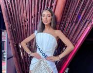 Nadia Mejía sorprende en Miss Universo con un traje hecho de conchas de Esmeraldas.