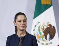 La presidenta de México, Claudia Sheibaum, habla durante una rueda de prensa este jueves, en el Palacio Nacional en Ciudad de México