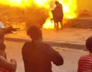 Imagen de un incendio en el sur de Guayaquil.