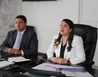 La ministra de Energía, Andrea Arrobo, en su comparecencia de forma telemática.