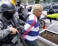 22 de abril de 2024. Colón Pico es trasladado a la Unidad de Flagrancia en Quito.