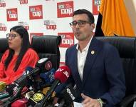 Andrés Guschmer dio una rueda de prensa en el ECU 911 de Samborondón.