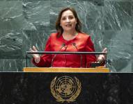 Fotografía de la presidenta peruana, Dina Boluarte, en la Organización de las Naciones Unidas