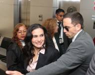 Verónica Abad en una audiencia de acción de protección.