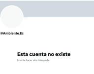 La cuenta de X del Ministerio de Ambiente fue eliminada.