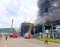 La zona en donde se ubica el tanque que explotó en la Refinería de Esmeraldas.