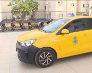 Imagen de un taxi que era usado para cometer secuestros exprés en Guayaquil.