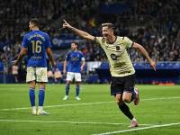 Robert Lewandowski celebrando su gol.
