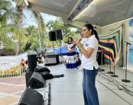 Verónica Abad durante su visita en Estados Unidos.