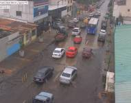 Imagen de inundaciones en Guayaquil por marea alta, en agosto de 2023.