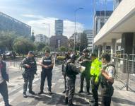 Policías se ubican en el Complejo Judicial Norte
