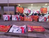 Trabajadores del Consejo de la Judicatura protestan por una jubilación digna.