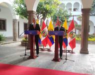 Rueda de prensa de José Jerí y Daniel Noboa en el Palacio de Carondelet.