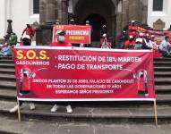 Los distribuidores se concentraron en la Plaza Grande en Quito.