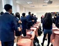 26 de agosto de 2025. Estudiantes de la Unidad Educativa Técnico Salesiano, en Cuenca, ya regresaron a clases.