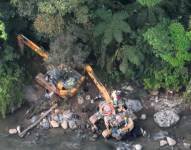 Vista áerea de la zona en donde intervinieron las Fuerzas Armadas.