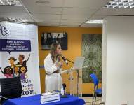 Dunia Martínez en la exposición de su plan de trabajo en el Cpccs